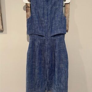 J. Crew Blue Halter Sheath Mini Dress